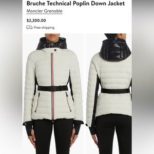 Moncler Bruche Technical Poplin Down Jacket